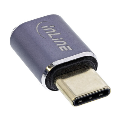 InLine® USB4 Adapter, USB-C Stecker/Buchse, Aluminium, grau (Produktbild 2)