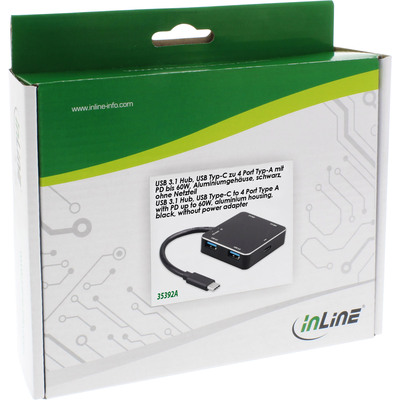 InLine® USB 3.1 Hub, USB-C zu 4 Port USB-A mit PD bis 60W (Produktbild 3)