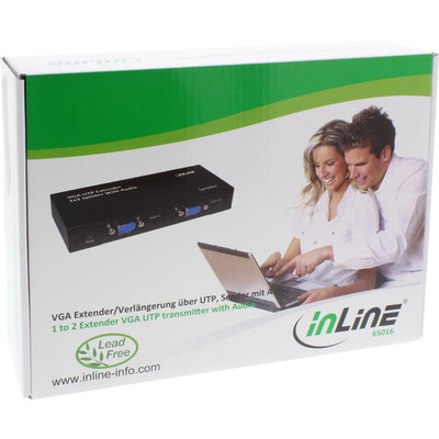 InLine® 1 zu 2 VGA Extender & Splitter über UTP, mit Audio, bis 300m (Produktbild 3)