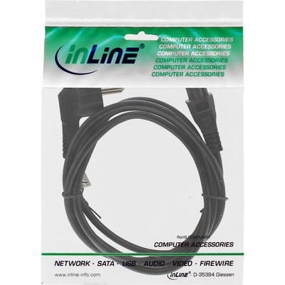 InLine® Netzkabel für Noteb., Schutzkontaktst. gew. auf 3pol Kuppl., schwarz, 2m (Produktbild 2)