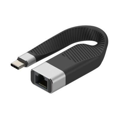 Techly USB-C Stecker auf RJ45-Buchse -- kurz, flaches FPC Kabel, ICOC-USBC-RJ45 (Produktbild 1)