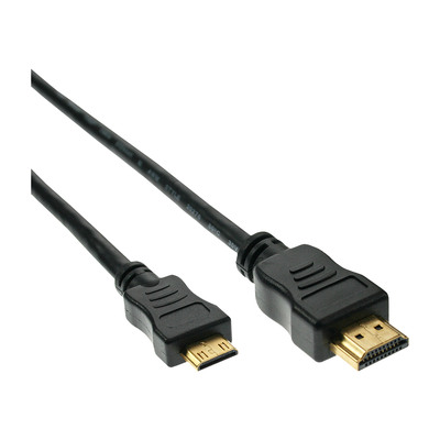 InLine® High Speed HDMI® Mini Kabel, Stecker A auf C, verg. Kont., schwarz, 1,5m (Produktbild 1)