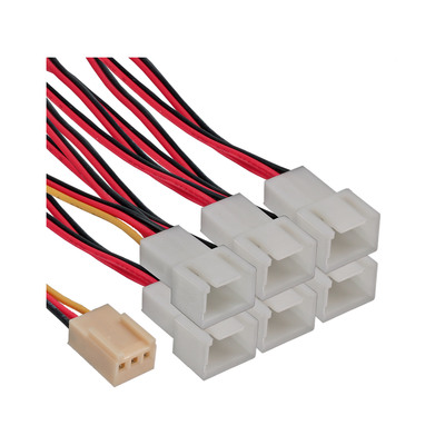 InLine® Lüfter Adapterkabel, 3pol Molex Buchse an 6x 3pol Molex Stecker (Produktbild 1)
