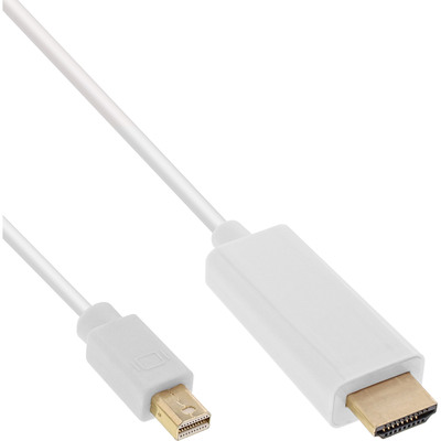 InLine® Mini DisplayPort zu HDMI Konverter Kabel, weiß, 1,5m, 4K2K, mit Audio (Produktbild 1)