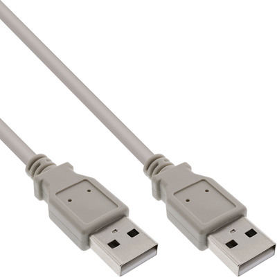 InLine® USB 2.0 Kabel, A an A, beige, 0,3m (Produktbild 1)